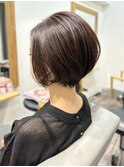 ルビーベージュな暖色系ふんわりボブ