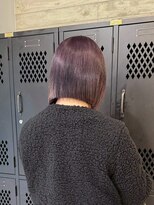 ヲタク(wotaku.) ラベンダーグレージュダブルカラー暖色カラー切りっぱなしボブ