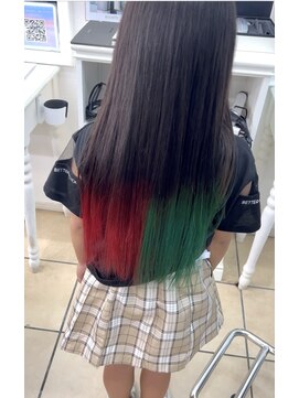 シャルティア(SHALLTIA) ツートーンカラー/裾カラー/グリーン/レッド/デザインカラー