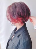 【morio 原宿】★似合わせショートボブパーマ　インナーカラー★