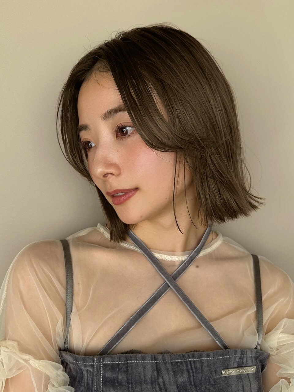 ピンクベージュ/ブリーチ/表参道/ボブ