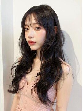 ブロウ ネックス ザ サロン 表参道(VLOW nex the salon) グレーブラック ハッシュカット 韓国ヘア