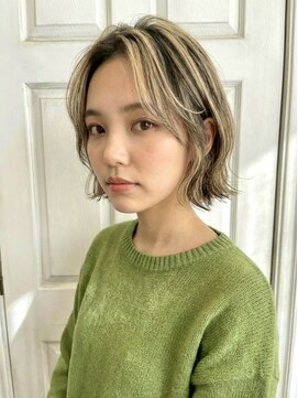 アロマ ヘアー ルーム 新宿3号店(AROMA hair room) ハイライト/ローライト/前髪/髪質改善/丸みショートボブ/新宿