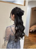 ロングヘアハーフアップ♪