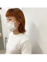 キー(kii)&nbsp;オレンジベージュ 　ボブ　肩上　福岡　天神　今泉　薬院