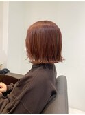 ボブ×ピンクオレンジ