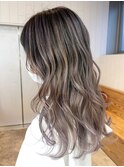 バレイヤージュロング_チェリーブラウンフェミニン_ba413711