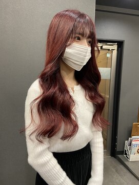 ボアップ(boappu) #ダブルカラー#ブリーチカラー#レッドカラー#赤カラー