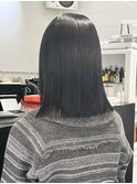 ハッシュカットグレージュデザインカラー縮毛矯正ボブ