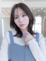 20代30代大人かわいい/グレージュカラー/レイヤー/小顔/前髪