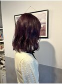20代30代40代パープルカラーミディアムボブ