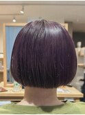 丸みボブ/コンパクトボブ/ピンクパープル/【1ブリーチ】
