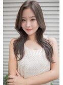 20代30代 マロンベージュ 韓国風巻き フェイスレイヤー ワンレン