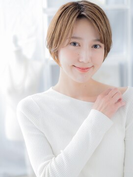 モッズヘア 越谷(mod's hair) 外国人風細めハイライト小顔前髪なしショートa越谷20代30代40代