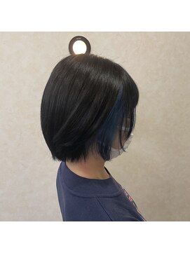 ビー オン ディー ヘア 池袋(BonD hair) イヤリングブルー【池袋/髪質改善/ハイライト】