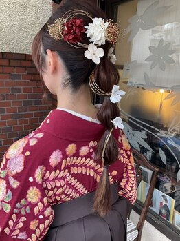 ヘアーメイクソワレ(Soiree)の写真/【訪問着着付とヘアアレンジ¥12100→¥11000】早朝7時～予約OK◎(注:早朝は7-10時、前日までのご予約)
