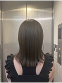 髪質改善 オリーブグレージュくすみカラー 大人かわいい 透明感
