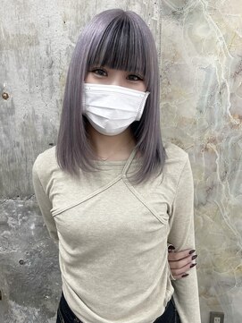 カシェル(cashel kishaba) 『ペールラベンダー×ブラック　インナーカラー　デザイン』