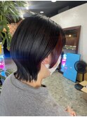 インナーカラー＋ショートウルフ風スタイル◎