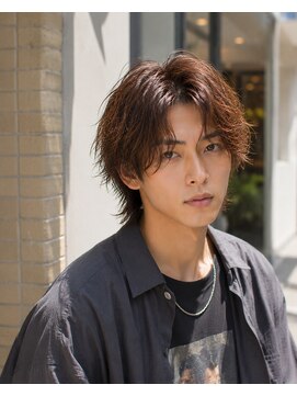 メンズバグズ(MEN's Baguz) 韓国風センターパート色気ニュアンスパーマ束感レイヤーメンズ