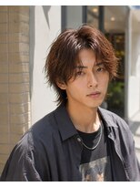 MEN's Baguz MEN'Sカット/ MEN'Sパーマ/ MEN'Sカラー 韓国風センターパート色気ニュアンスパーマ束感レイヤーメンズ