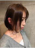 レイヤーカットナチュラルミニボブ20代30代