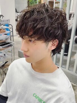 エリマ 調布(elima) スパイラルパーマウルフメンズマッシュメンズヘア