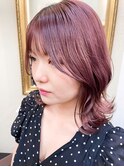 ボブウルフココアベージュ韓国風エギョモリヨシンモリラベンダー