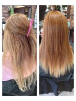 アッシュヘアー 縮毛矯正ビフォーアフター