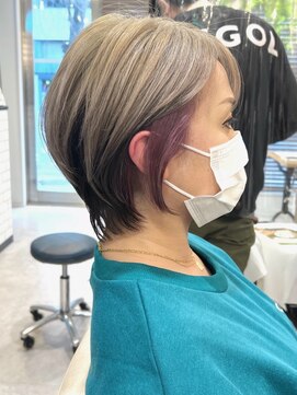 グラッシー センター北店(GLASSI) イメチェンショート★モード★インナーカラー★チェリーブラウン