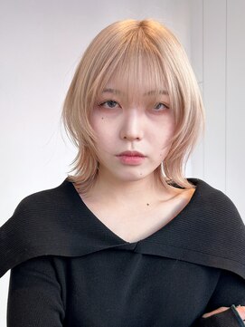 アルバム 池袋(ALBUM) ハイトーンウルフ_チェリーブラウンフェミニンロング_29400