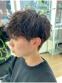 無造作パーマ波巻きパーマ波巻きスパイラルパーマツーブロック