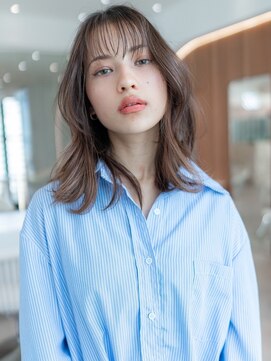 オースティン 登戸向ケ丘遊園(AUSTIN) 大人かわいい前髪セシルカットココアブラウンフリンジウェーブ