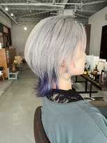 アオゾラヘアーカミノウラ(AOZORA HAIR kaminoura) ホワイトウルフ☆インナーバイオレット