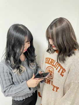 パ ドゥ プロン(Pas de plan) インナーエクステ&コントラストハイライト