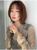 ウルフボブ×シアベージュ