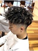 メンズハイライトパーマ/ツイストスパイラル/フェードカット