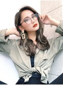 インナーカラーグレージュ　フェミニンロング