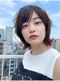 アンブレラカラー/こなれミディ/ウェーブパーマ/前髪/錦糸町