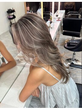 ブレンド 渋谷(BLend) ホワイトグレージュミニウルフデジタルパーマチェリーブラウン