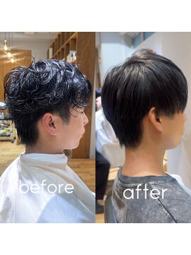 パーマ落としラボ ジェノバイアピッシュ(JENO by apish) メンズパーマ落とし/メンズヘア