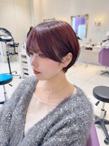 ハピネス 河原町店(Happiness)&nbsp;チェリーレッド　ショートヘア　京都美容室　進詩織