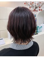 オフ(off)&nbsp;ショートレイヤー×ラベンダーグレージュ｜丸みショート