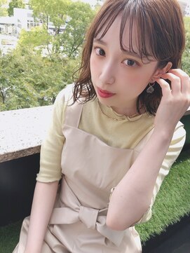 エマエコル(Emma ecole) Emma ecole 伸ばしかけ前髪×ゆるふわデジパ鎖骨ミディ by.mai