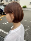 オレンジカラーショートボブ