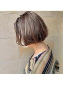 大人綺麗ボブ/藤沢/髪質改善縮毛矯正/ショート/脱白髪染め透明感