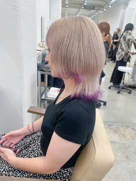 ニュート(Neut ) ホワイトミルクティー裾カラーパープル/エンドカラー/ハイトーン