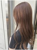 韓国顔まわりレイヤーカットグレージュオリーブベージュブラウン