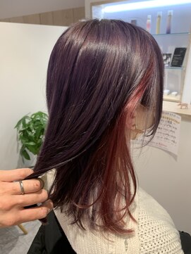 アズールサン 草加西口店(azule-sun) ダブルカラー　ブリーチ　ピンク　パープル