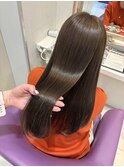 髪質改善 レイヤーカット ブリーチなし 透明感カラー 京都美容室
